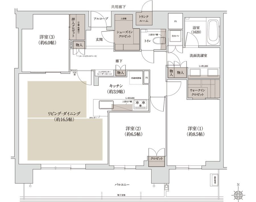 ジオタワー宝塚 グランレジス 間取り S-100yD TYPE[南棟]