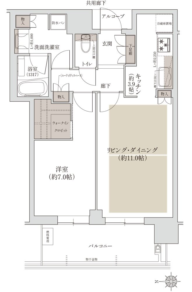 ジオタワー宝塚 グランレジス 間取り S-60C TYPE[南棟]