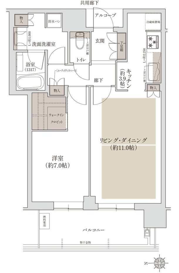 ジオタワー宝塚 グランレジス 間取り S-60C TYPE[南棟]