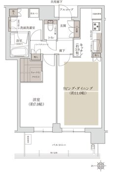 ジオタワー宝塚 グランレジス 間取り S-60C TYPE[南棟]