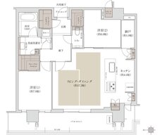 ジオタワー宝塚 グランレジス 間取り N-90zC TYPE[北棟]