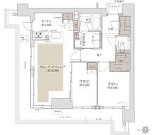 ジオタワー宝塚 グランレジス 間取り S-70A TYPE MENU2[南棟]
