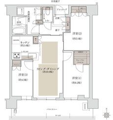 ジオタワー宝塚 グランレジス 間取り N-70G TYPE[北棟]