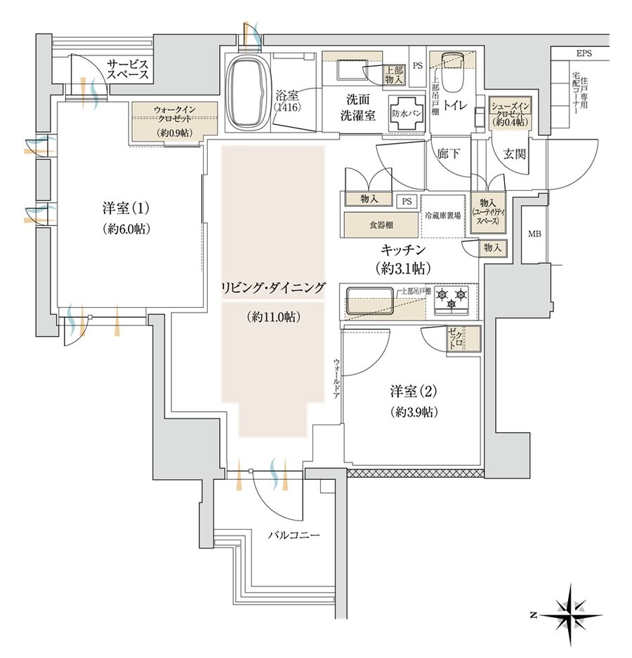 ジオ三鷹下連雀 間取り Aタイプ