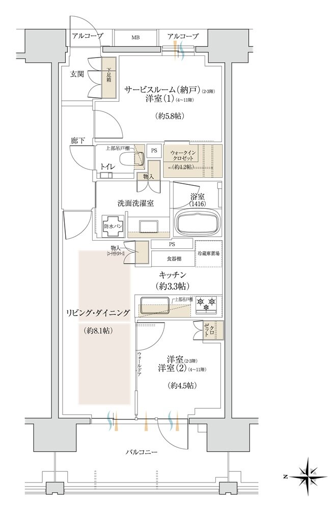 ジオ三鷹下連雀 間取り C type