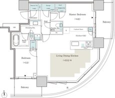 パークタワー大阪天満橋 間取り S-74Jタイプ<MENU PLAN2>
