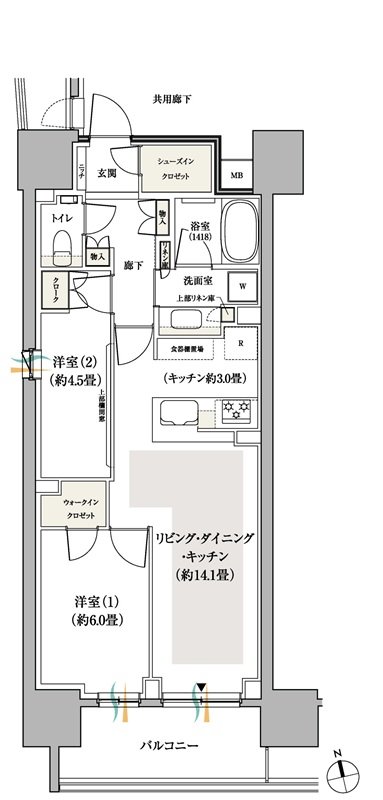 パークホームズ船橋 間取り 60Aタイプ