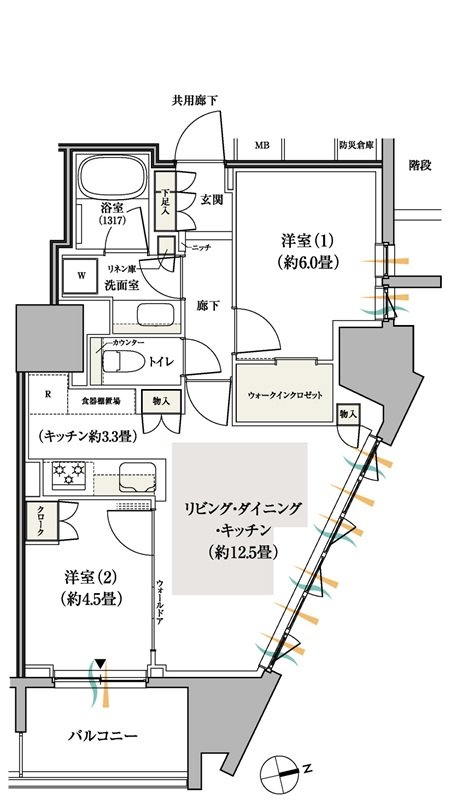 パークホームズ船橋 間取り 54Iタイプ