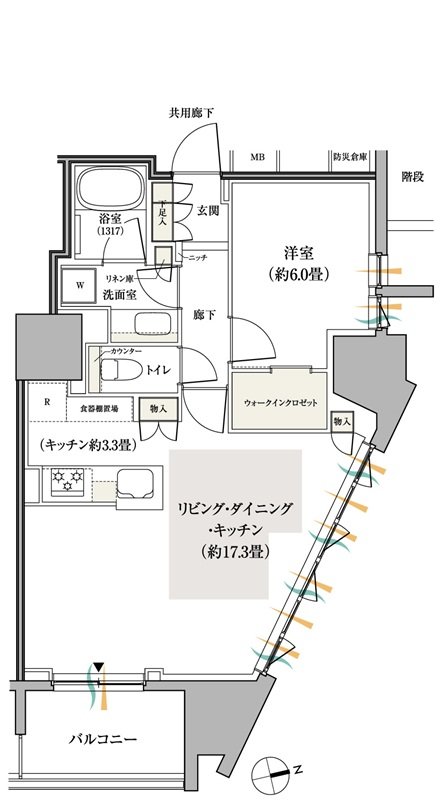 パークホームズ船橋 間取り 54Iタイプ [MENU PLAN]