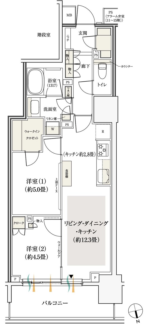 パークホームズ船橋 間取り 55Fタイプ