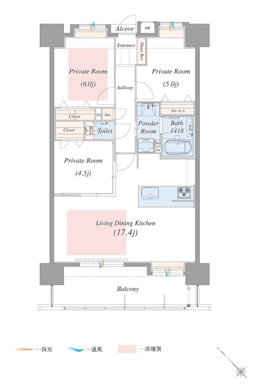 アルバガーデン佐賀城東 間取り Bタイプ