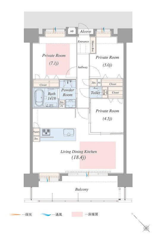 アルバガーデン佐賀城東 間取り Eタイプ