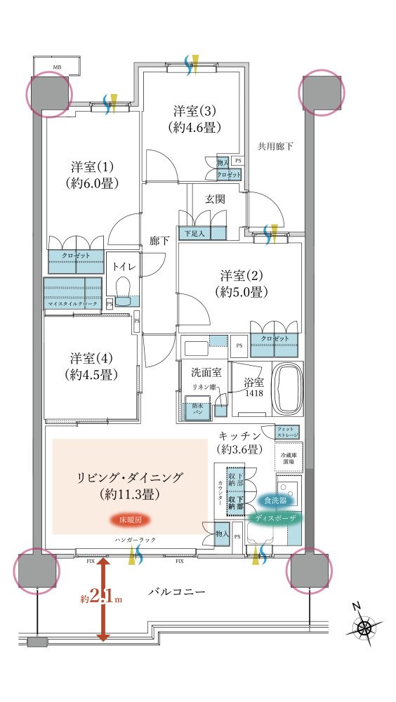 TOKYO LINKWITH TOWN PROJECT(東京リンクウィズタウンプロジェクト） 間取り A8 type
