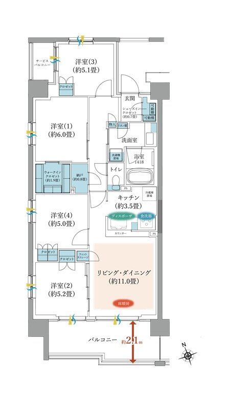 TOKYO LINK WITH TOWN PROJECT(東京リンクウィズタウンプロジェクト) 間取り A1 type