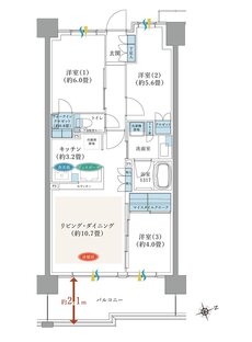 TOKYO LINK WITH TOWN PROJECT(東京リンクウィズタウンプロジェクト） 間取り F3 type