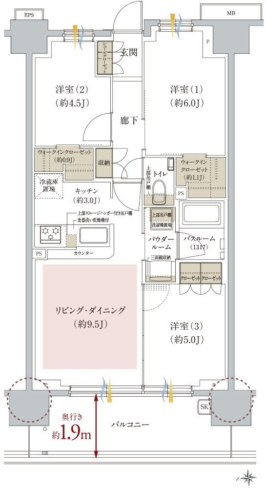 ガーラ・レジデンス湘南台 間取り B2 type