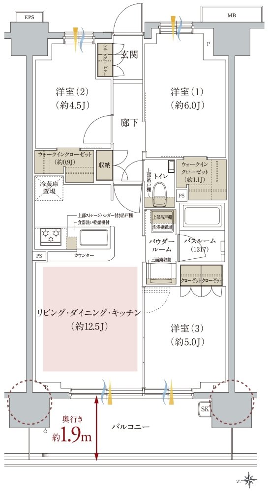 ガーラ・レジデンス湘南台 間取り B2 type