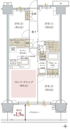 ガーラ・レジデンス湘南台 間取り B2 type