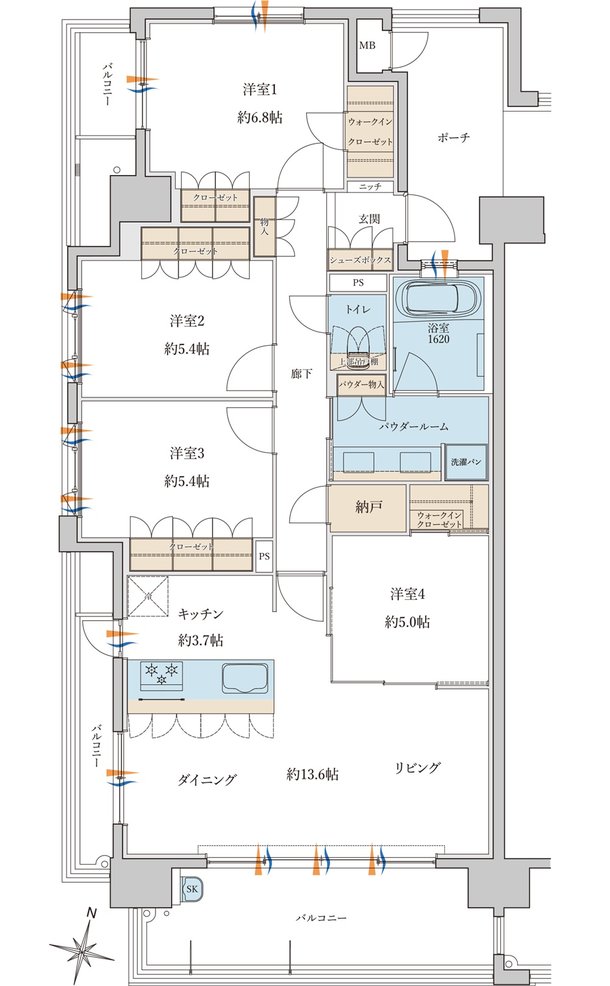 MJR浦上THE ONCE 間取り A2 type［Basic Plan］