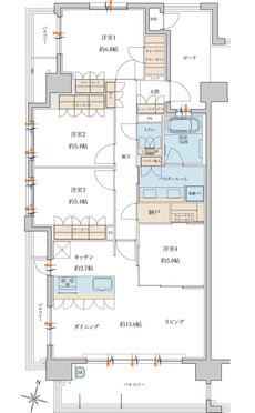 MJR浦上THE ONCE 間取り A2 type［Basic Plan］
