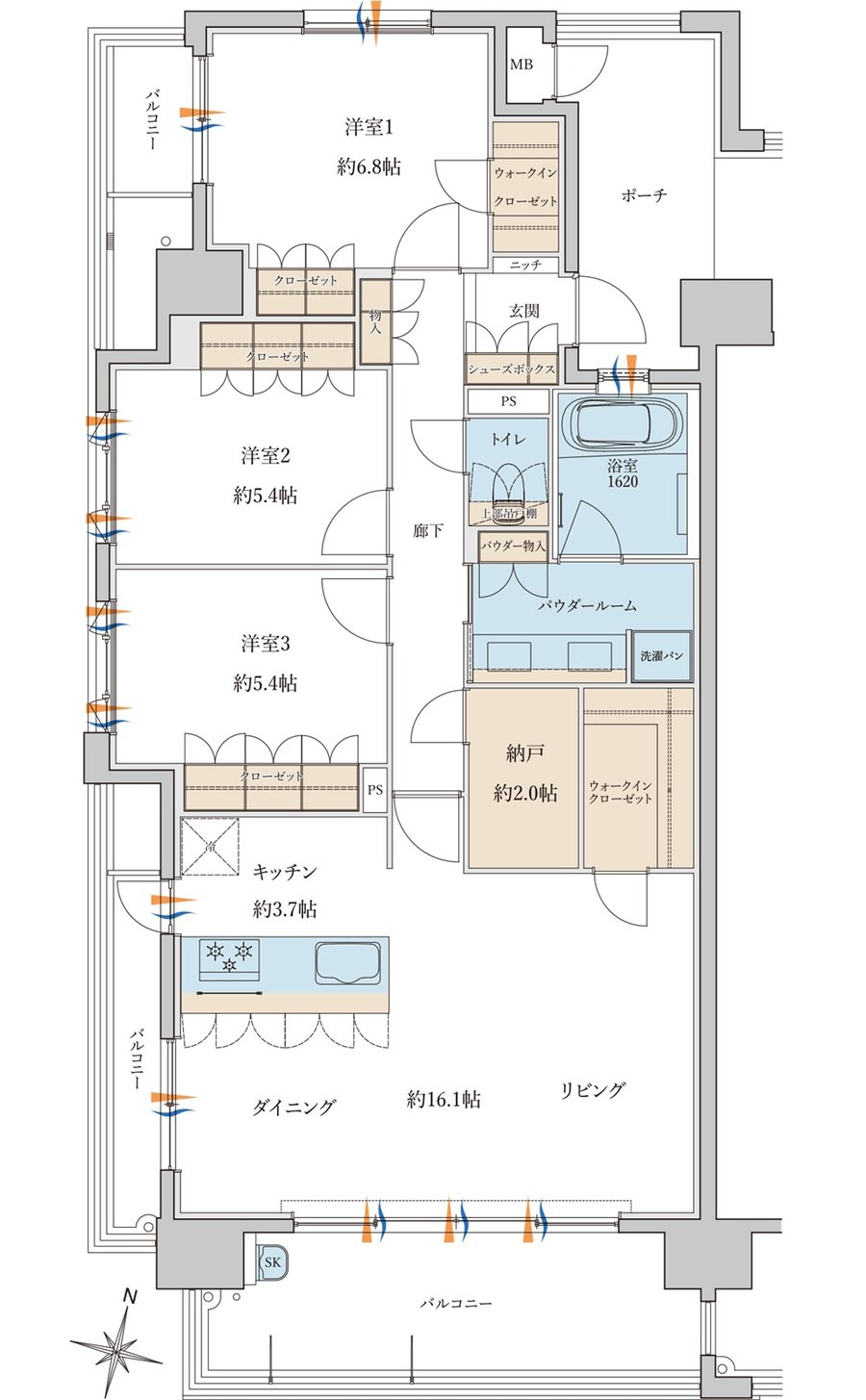 MJR浦上THE ONCE 間取り A2 type［Menu Plan］