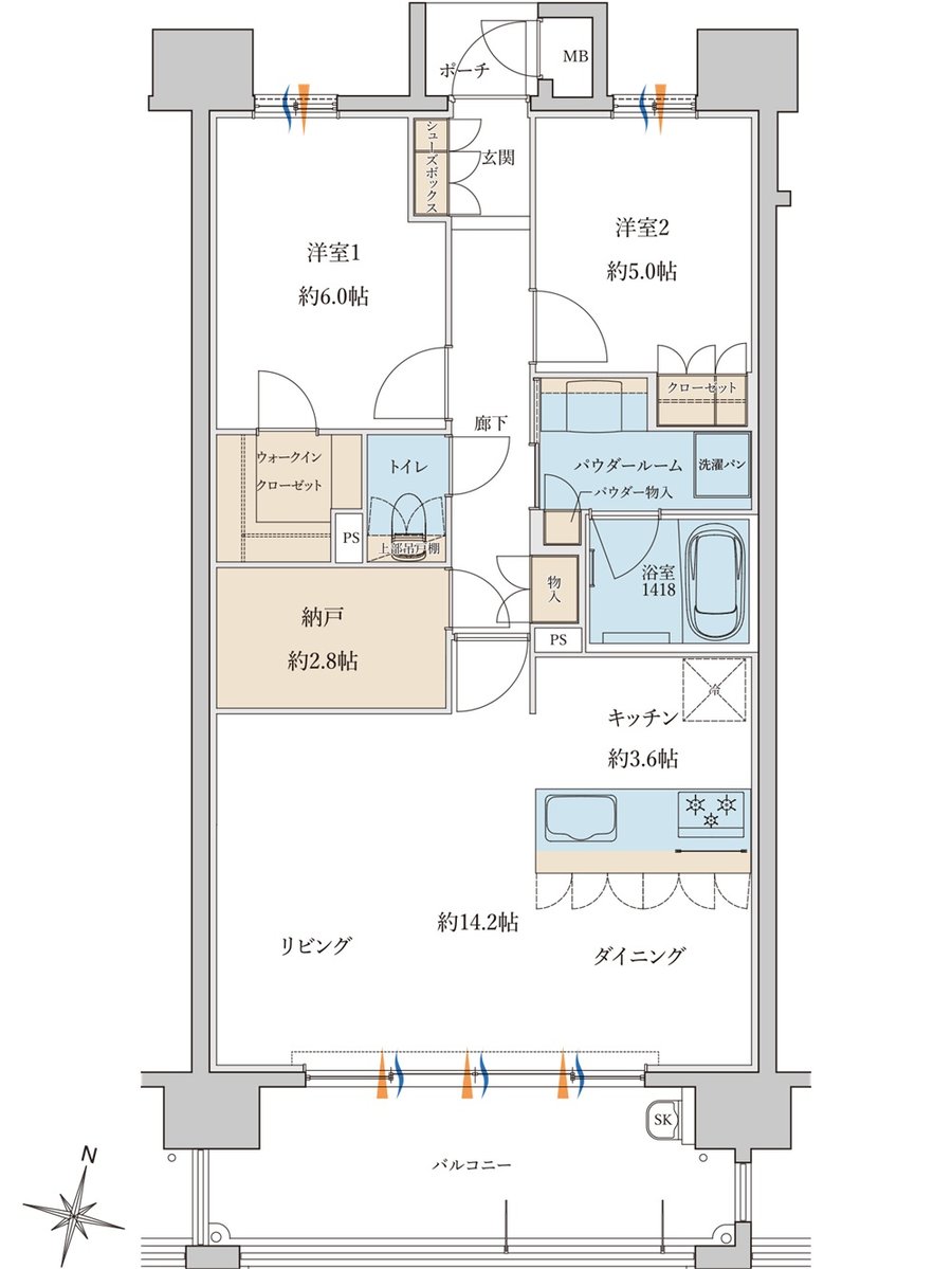 MJR浦上THE ONCE 間取り F type［Menu Plan］