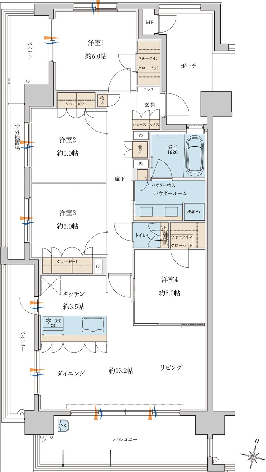 MJR浦上THE ONCE 間取り A1 type［Basic Plan］