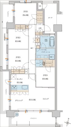 MJR浦上THE ONCE 間取り A1 type［Basic Plan］