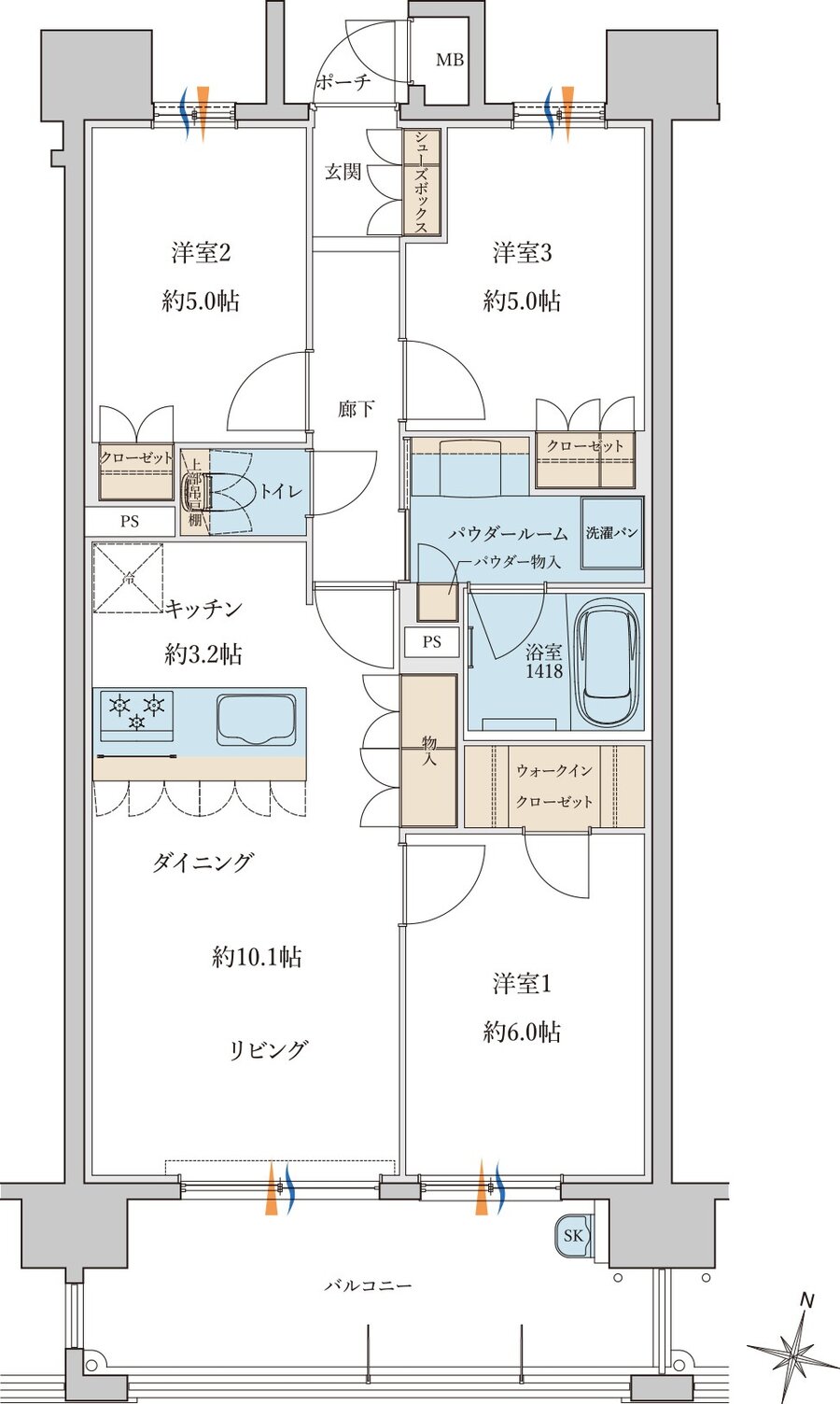 MJR浦上THE ONCE 間取り B type［Basic Plan］