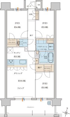 MJR浦上THE ONCE 間取り E type［Basic Plan］