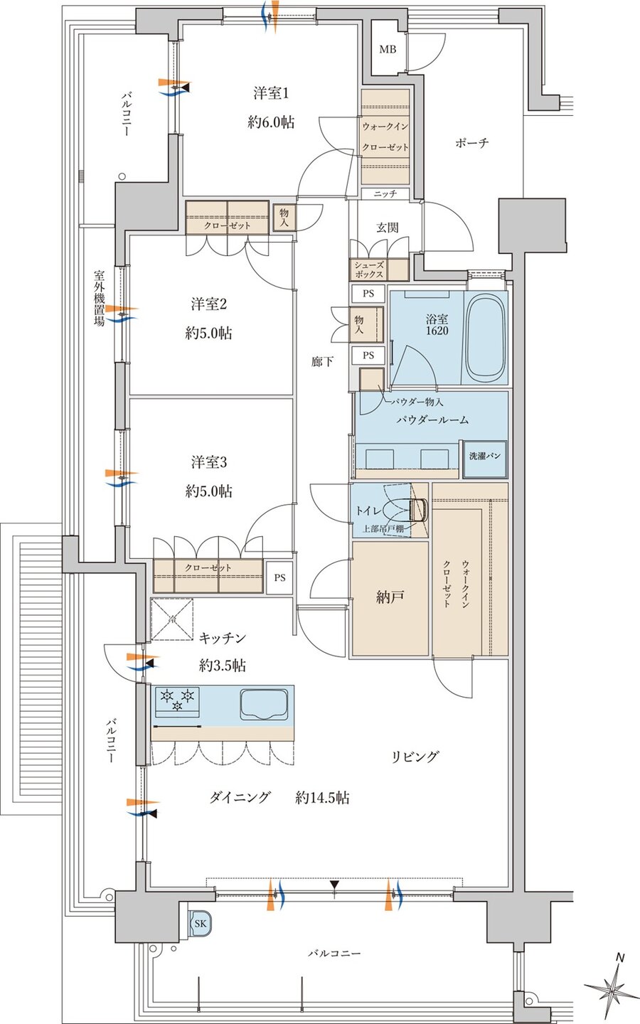 MJR浦上THE ONCE 間取り A1 type［Menu Plan］