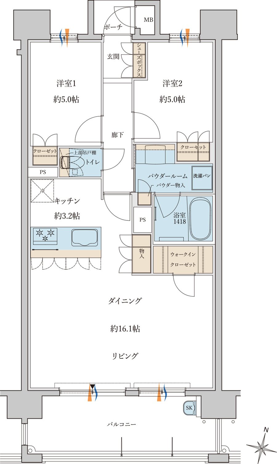 MJR浦上THE ONCE 間取り B type［Meu Plan1］