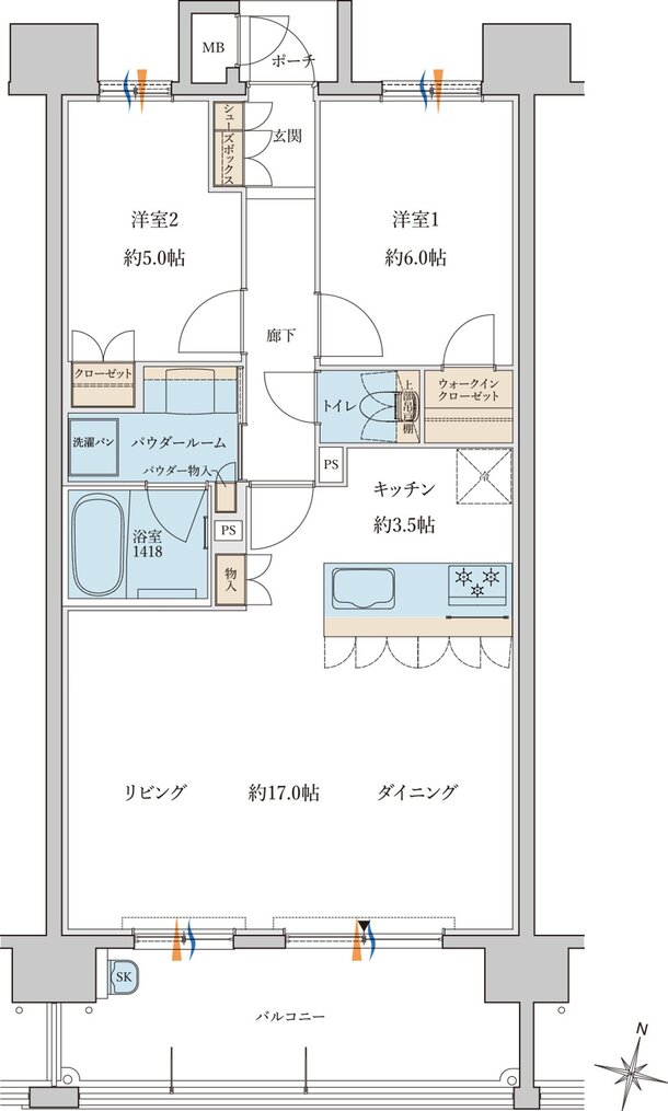 MJR浦上THE ONCE 間取り C type［Menu Plan1］