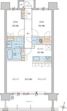 MJR浦上THE ONCE 間取り C type［Menu Plan1］