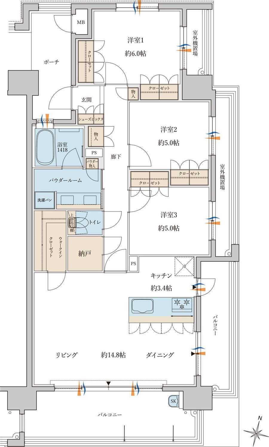 MJR浦上THE ONCE 間取り G type［Menu Plan1］
