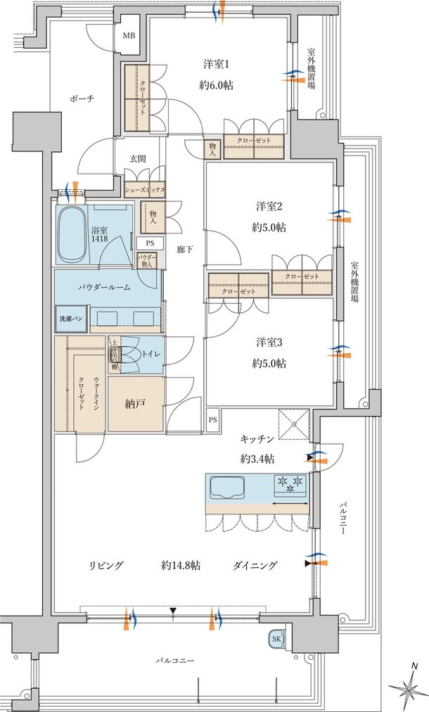 MJR浦上THE ONCE 間取り G type［Menu Plan1］