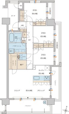 MJR浦上THE ONCE 間取り G type［Menu Plan1］