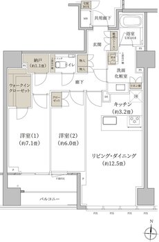 プラウド自由が丘ヒルトップ 間取り B type
