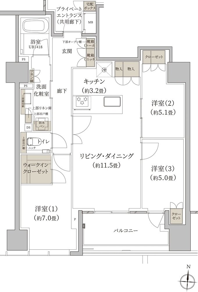 プラウド自由が丘ヒルトップ 間取り C type