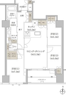 プラウド自由が丘ヒルトップ 間取り C type