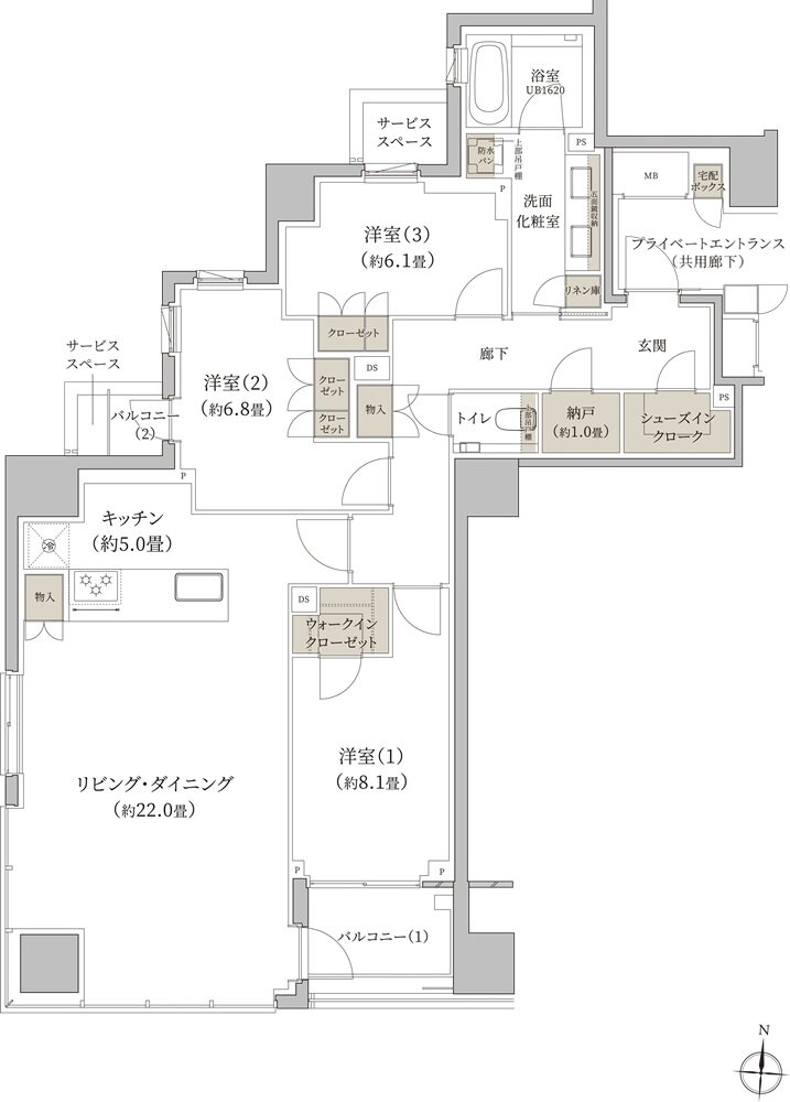プラウド自由が丘ヒルトップ 間取り A type