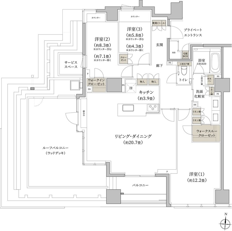 プラウド自由が丘ヒルトップ 間取り Er type