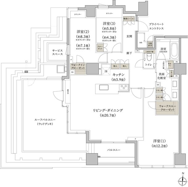 プラウド自由が丘ヒルトップ 間取り Er type