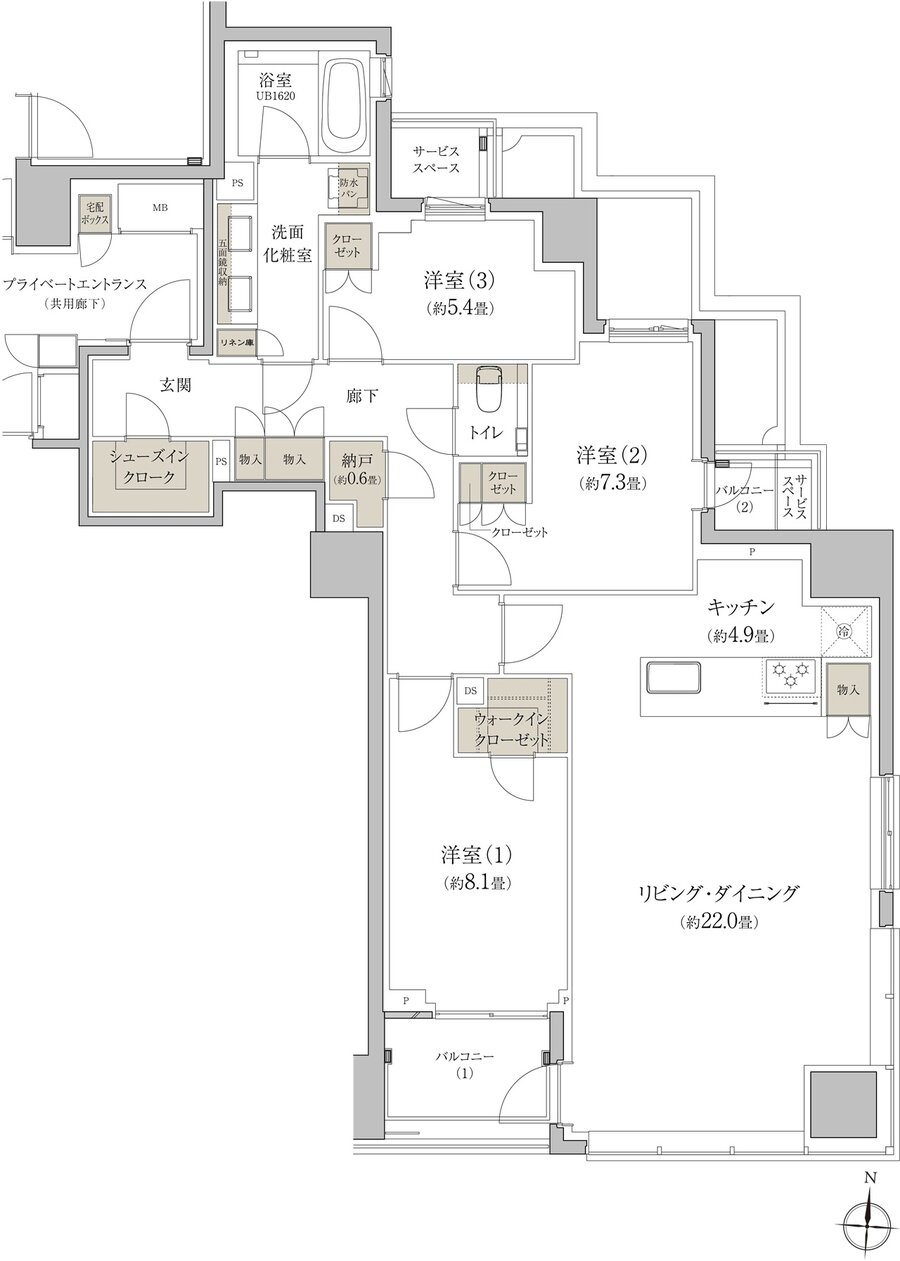 プラウド自由が丘ヒルトップ 間取り D type