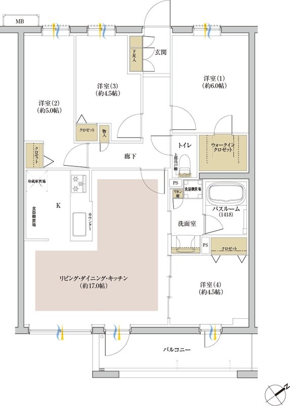 シンビエンス世田谷尾山台 間取り C type