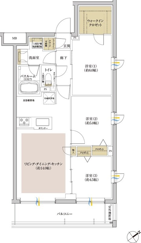 シンビエンス世田谷尾山台 間取り J type