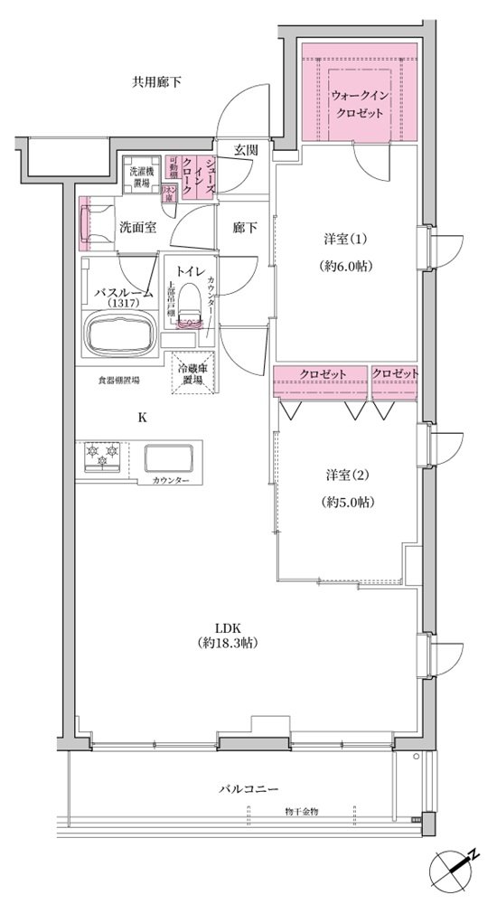 シンビエンス世田谷尾山台 間取り J type（セレクトプラン1）