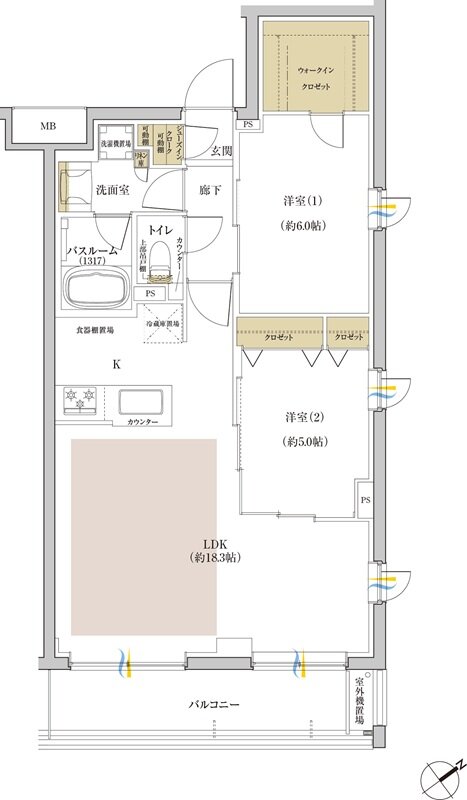 シンビエンス世田谷尾山台 間取り J type(セレクトプラン1)