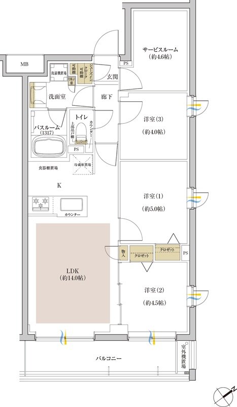 シンビエンス世田谷尾山台 間取り J type(セレクトプラン2)