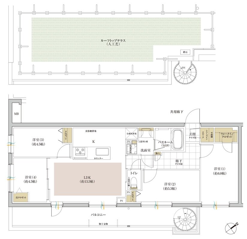 シンビエンス世田谷尾山台 間取り Kt type